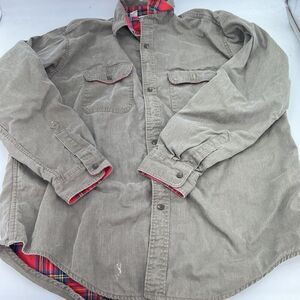 LL Bean Flannel Lined Shacket Men’s Size XL Tall Green